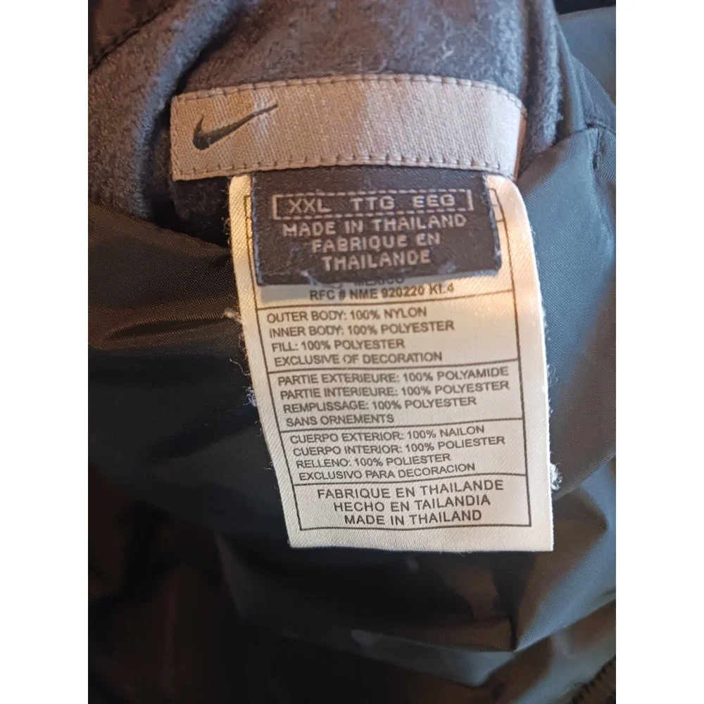 Vintage Nike Puffer Coat Reversible Fleece Parka Jacket Men's 2XL Y2K Gray Tag